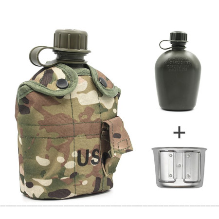 Polní láhev o objemu 1l s ALU miskou KT-1000 Camo