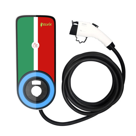 Nástěnná nabíječka pro elektromobily Elvix WBAC 4956 T2 1 kabel 11KW 5M, nabíjecí stanice EV